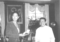 Miriam with UST Rector Fr. Lana
